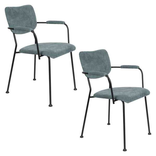 Fauteuil Benson Grijs Blauw (set van 2)