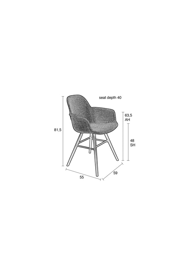 Fauteuil Albert Kuip Zacht Blauw (set van 2)