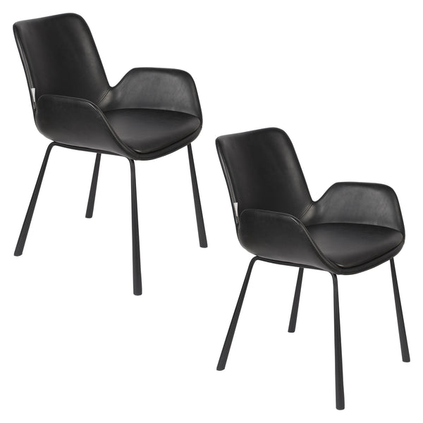 Fauteuil Brit Ll Zwart (set van 2)