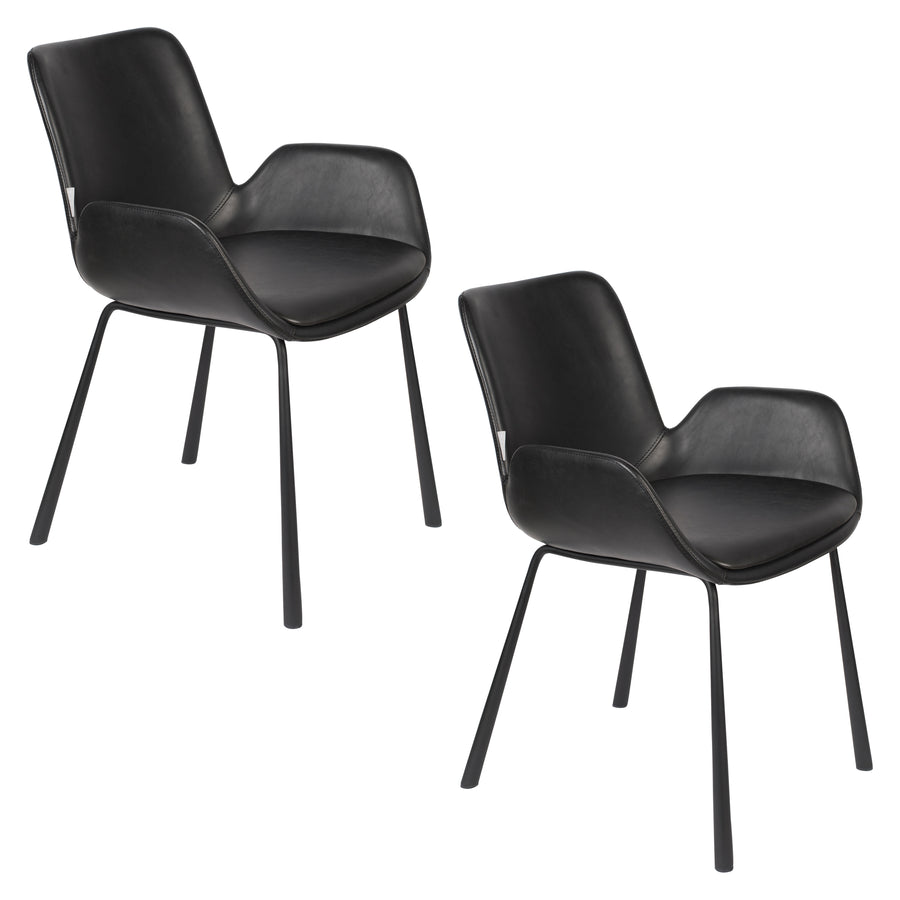Fauteuil Brit Ll Zwart (set van 2)