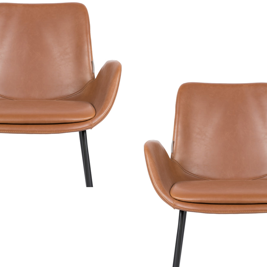 Brit ll eetkamerstoel armleuning bruin (set of 2)