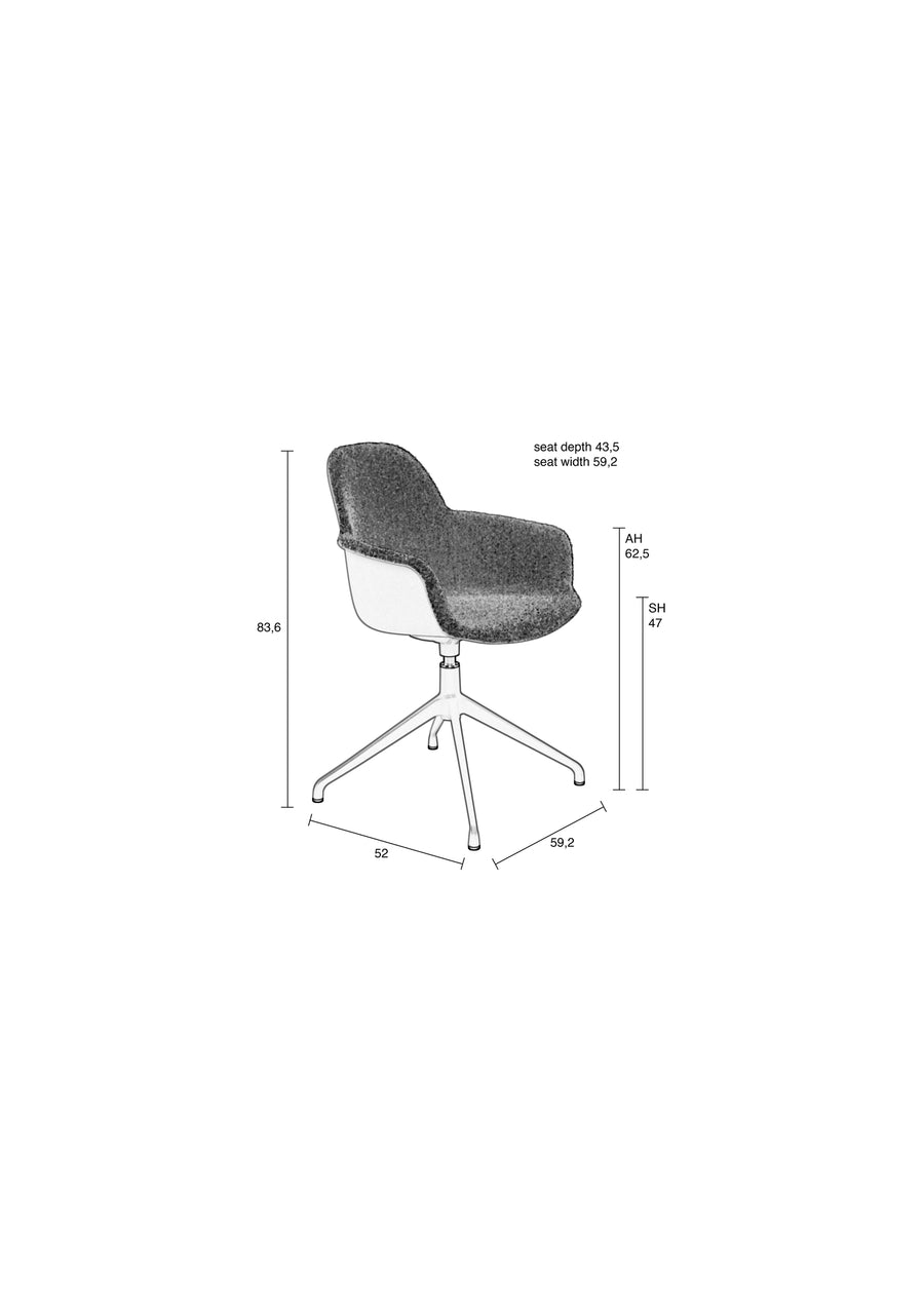 Fauteuil Albert Kuip Draai Wit (set van 2)