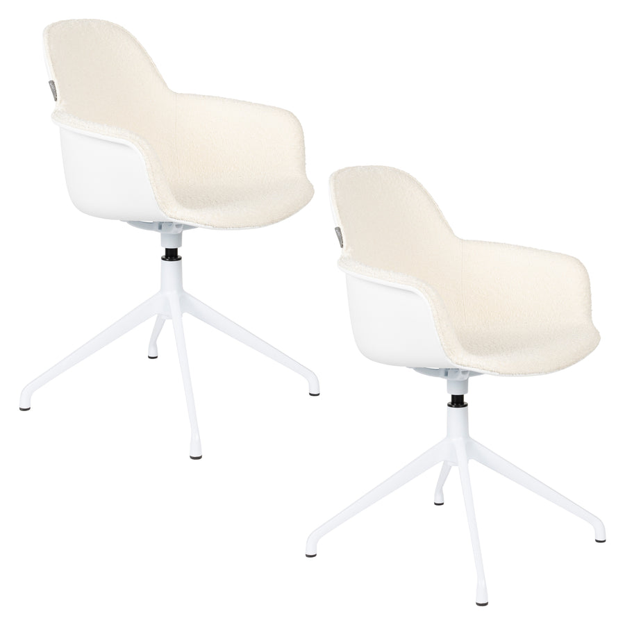 Fauteuil Albert Kuip Draai Wit (set van 2)