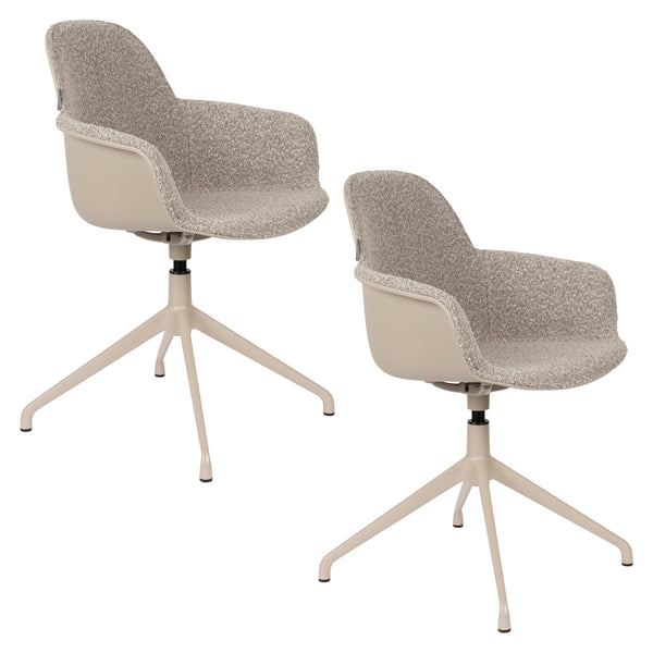 Fauteuil Albert Kuip Draai Taupe (set van 2)