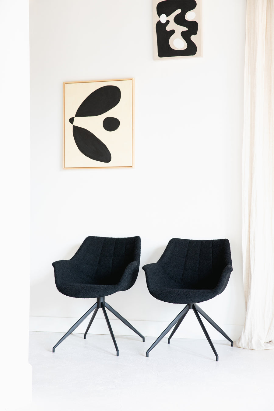 Fauteuil Doulton Draai Zwart (set van 2)
