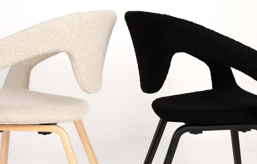 Fauteuil Flexback Boucle Beige (set van 2)