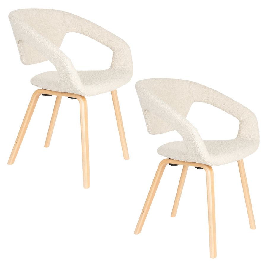 Fauteuil Flexback Boucle Beige (set van 2)