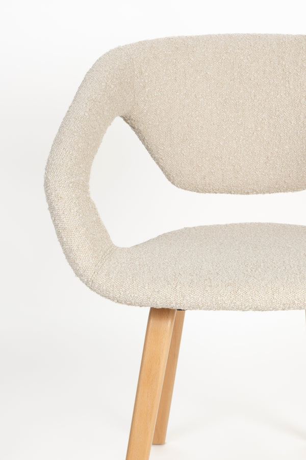 Fauteuil Flexback Boucle Beige (set van 2)