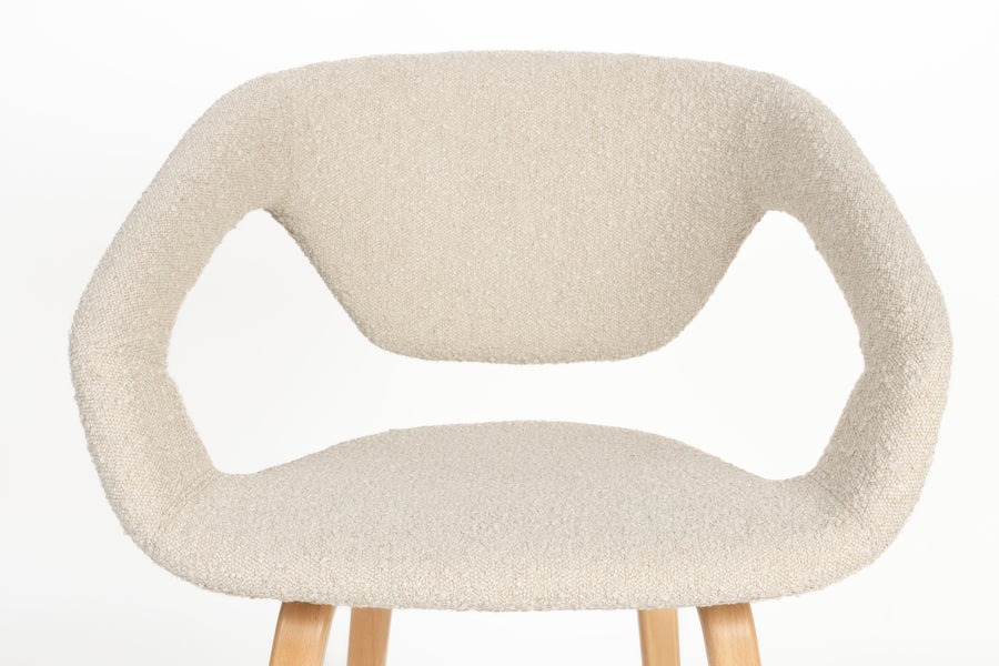 Fauteuil Flexback Boucle Beige (set van 2)