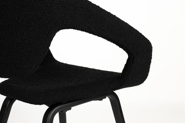 Flexback eetkamerstoel armleuning zwart (set of 2)