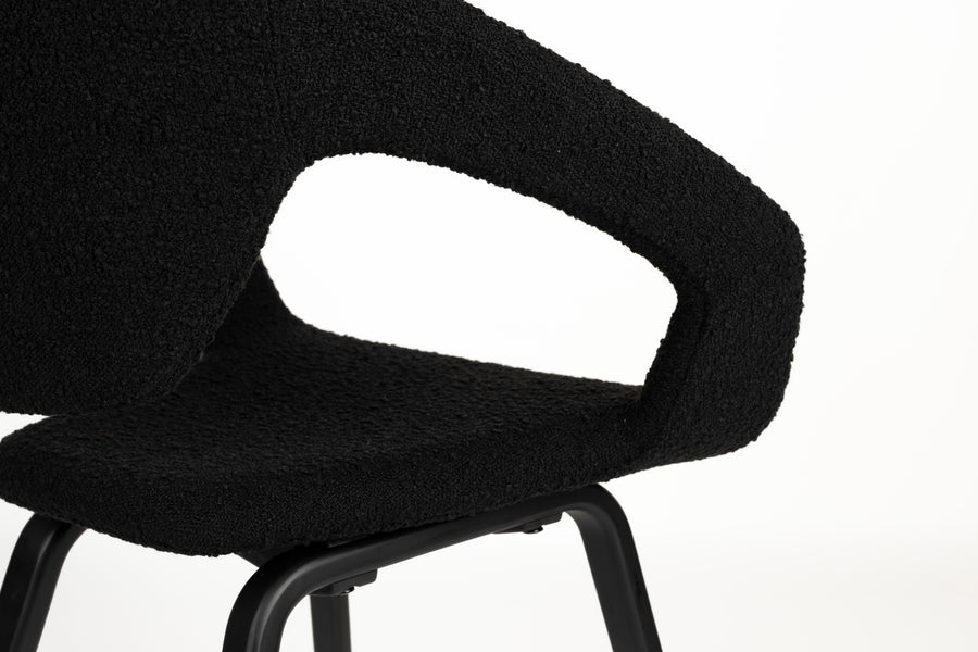 Flexback eetkamerstoel armleuning zwart (set of 2)