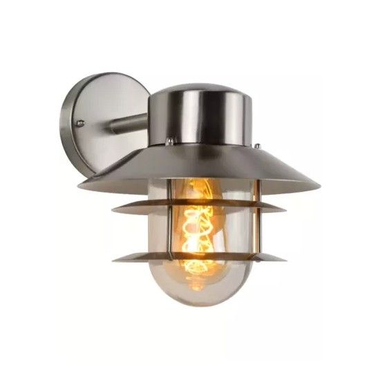 Wandlamp Buiten Ø 21,8 cm 1xE27 IP44 Mat chroom