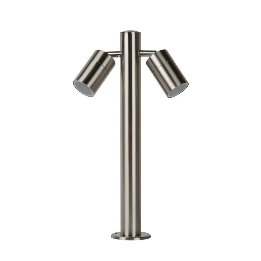 LED Sokkellamp Buiten Ø 6,3 cm LED GU10 2x5W 2700K IP44 Mat chroom