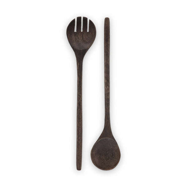 Set/2 Salad Servers Acacia Wood Black 36x7x1.5cm