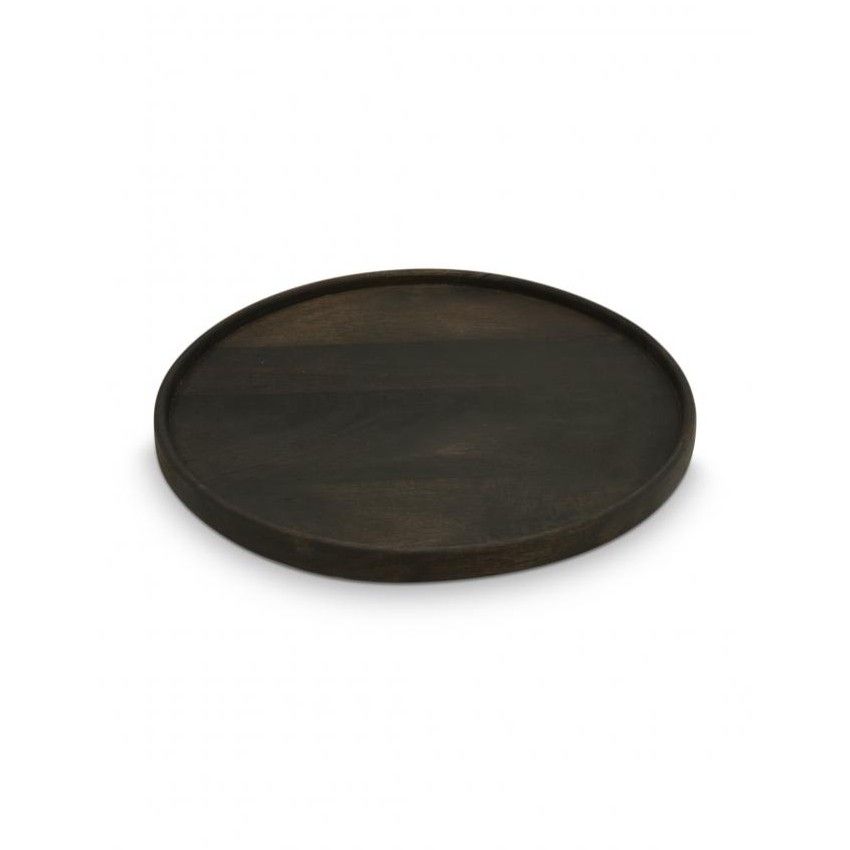 Plate Mango Wood Medium Black 40x2.5cm