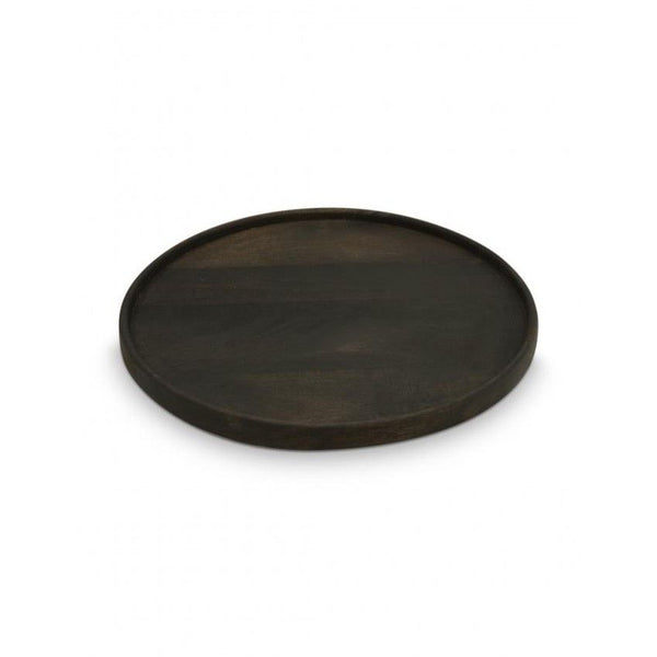 Plate Mango Wood Medium Black 40x2.5cm