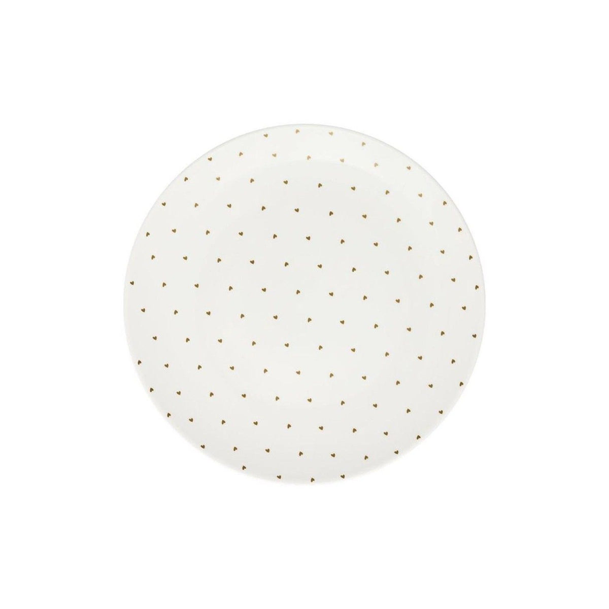 Plate White Golden Hearts 25.5cm