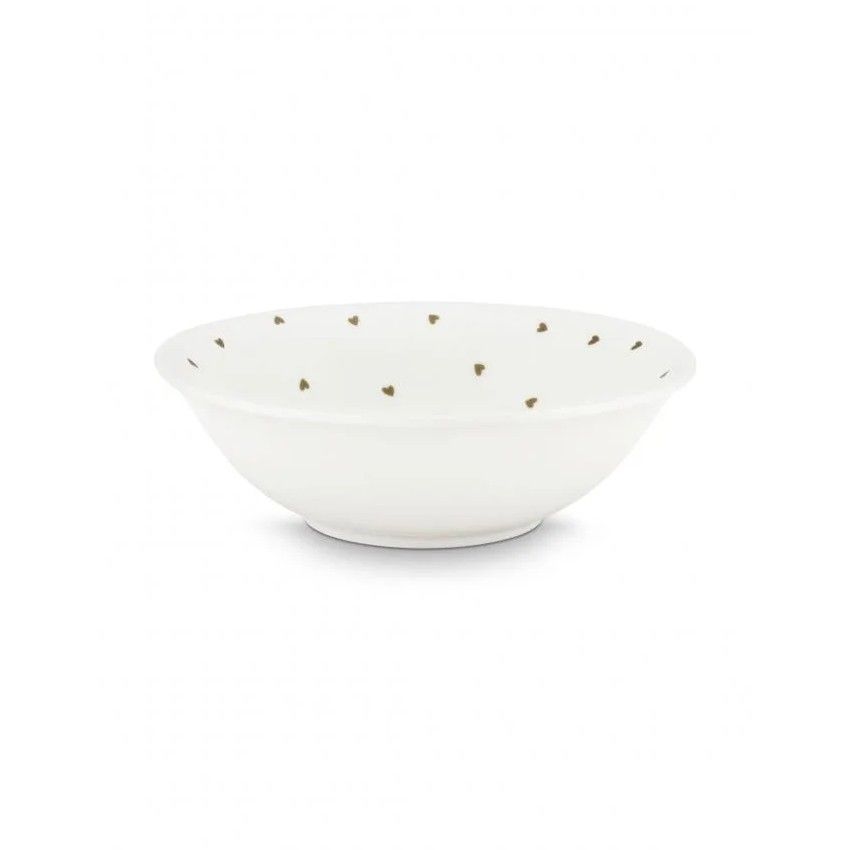Bowl White Golden Hearts 15cm