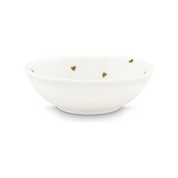 Tea Tip White Golden Hearts 7cm