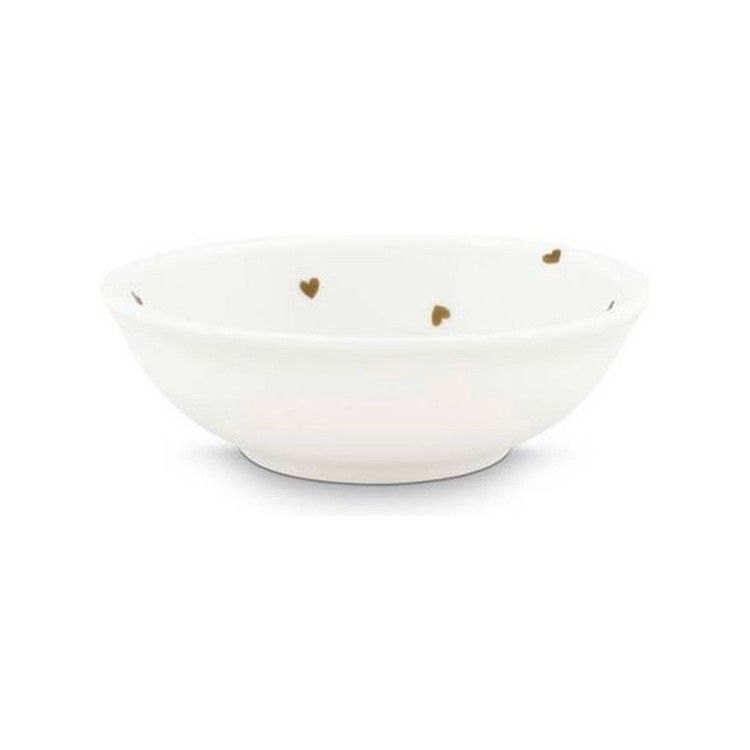 Tea Tip White Golden Hearts 7cm