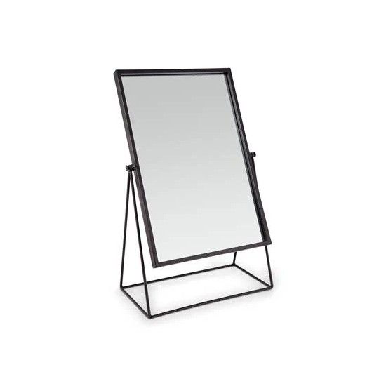 Mirror Rectangular on Stand Black 26.5x42.7x14cm