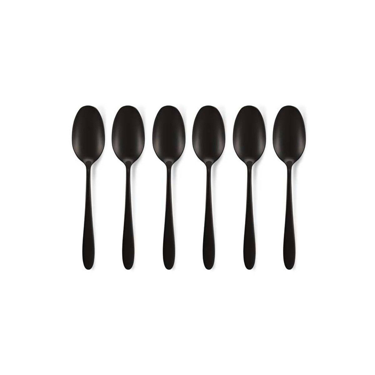 Set/6 Tea Spoons Matt Black