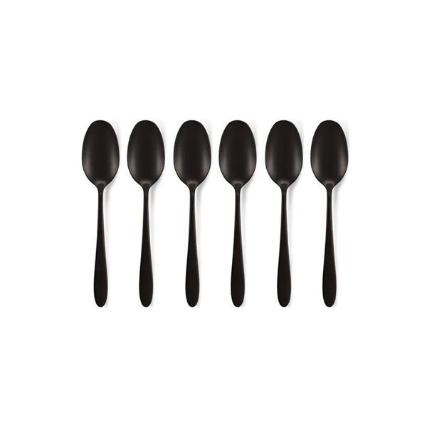 Set/6 Tea Spoons Matt Black