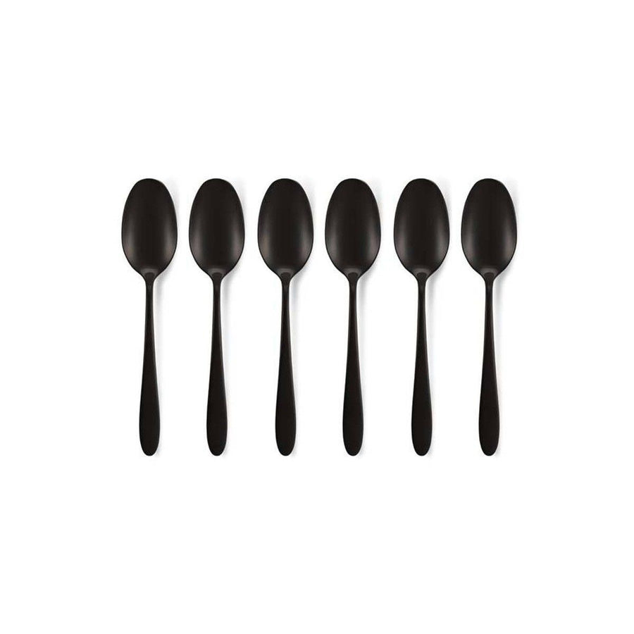 Set/6 Tea Spoons Matt Black
