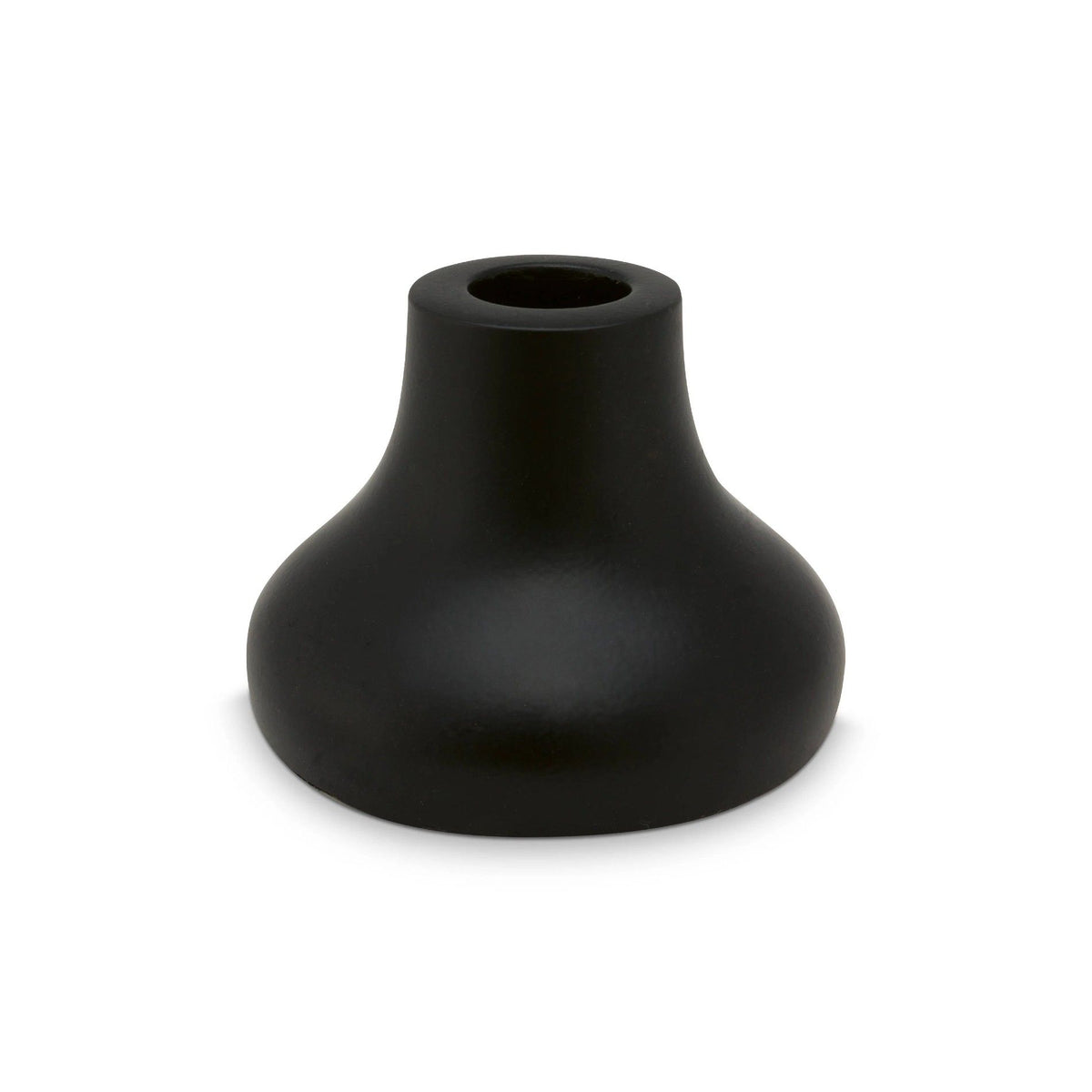 Candle Holder Metal Matt Black 8x6cm