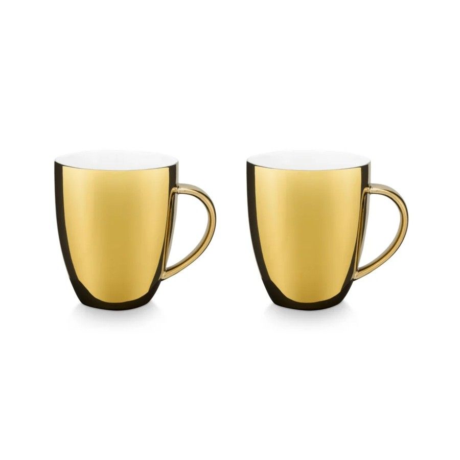 Set/2 XL Mugs with Ear Gold 400ml