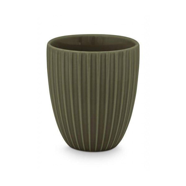 XL Mug without Ear Relievo Dark Green 400ml