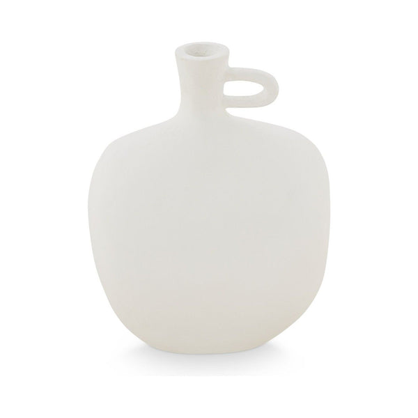 Ecomix Decorative Sculpture Vase Egg with Handle Matt White 16.5x9x22cm