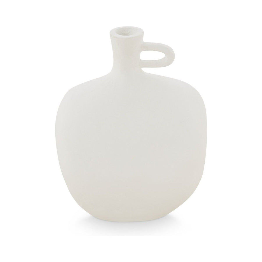 Ecomix Decorative Sculpture Vase Egg with Handle Matt White 16.5x9x22cm