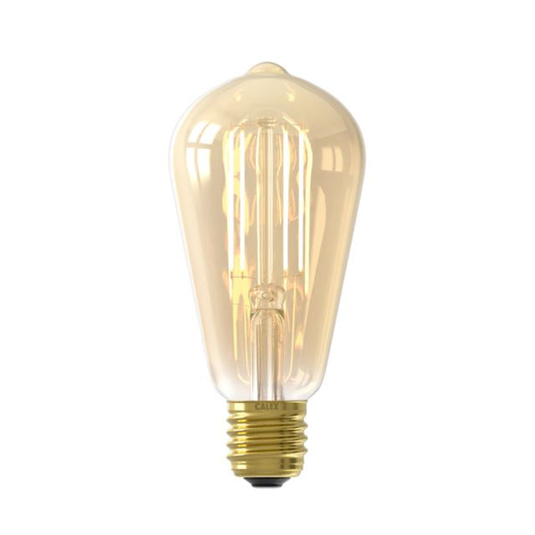 Smart Rustic ST64 Goud Straight filament 220-240V 7W 806lm 1800-3000K E27