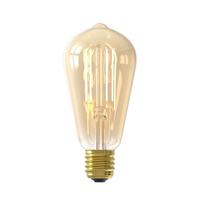 Smart Rustic ST64 Goud Straight filament 220-240V 7W 806lm 1800-3000K E27