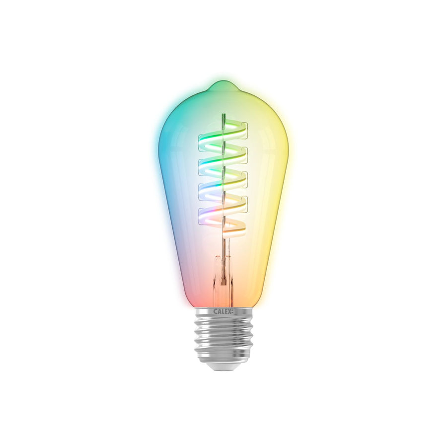 Calex smart led flexible filament helder st64 220-240v 4,9w 280lm 1800k+rgb e27