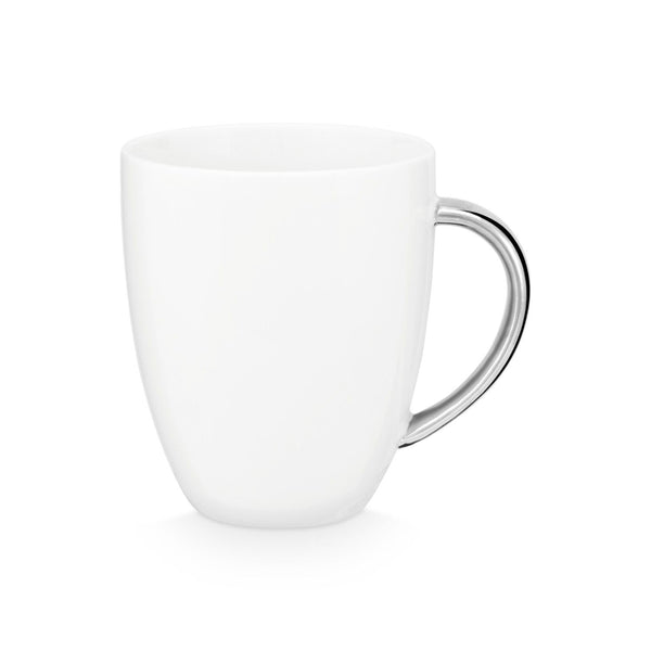 Mug with ear white silver 250ml