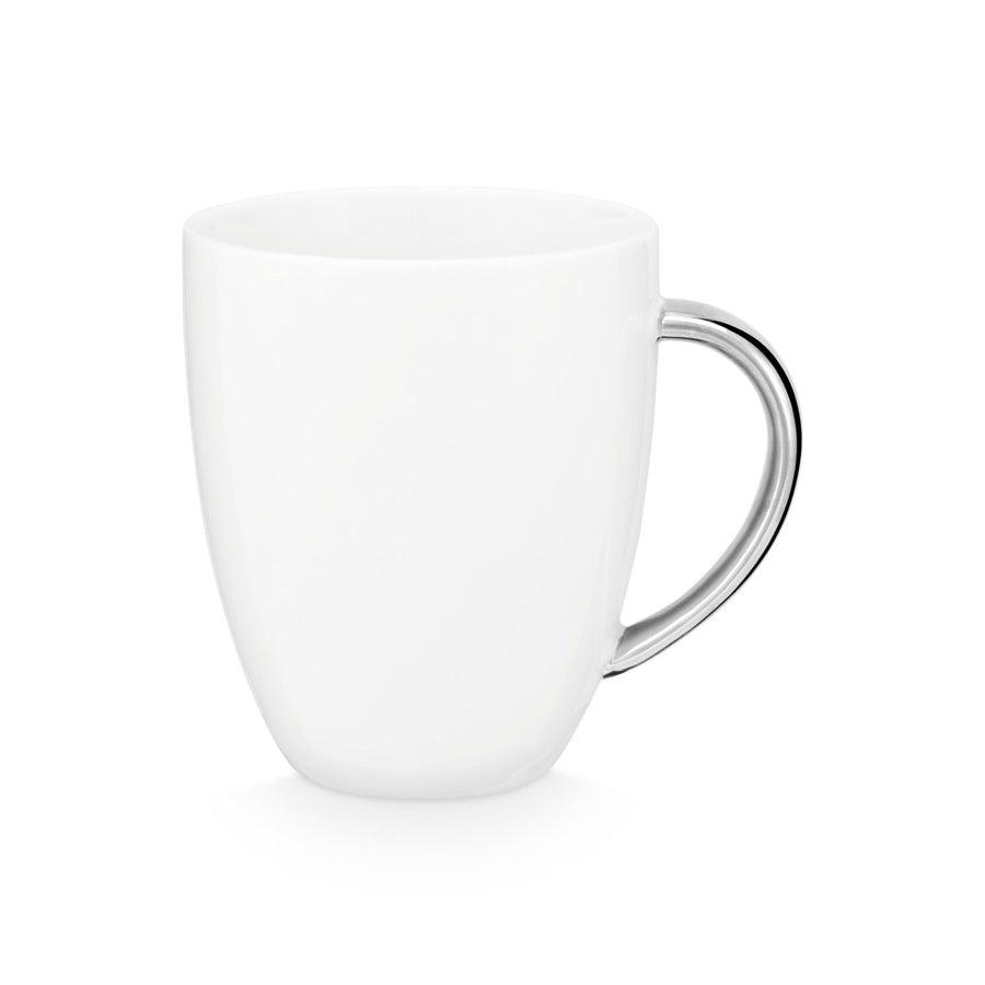 Mug with ear white silver 250ml