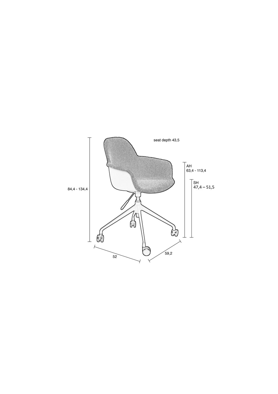 Bureaufauteuil Albert Kuip Wit