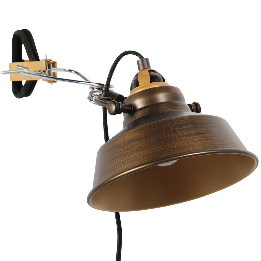 Klem-wandlamp nove 1320br bronskleurige kap 18cm