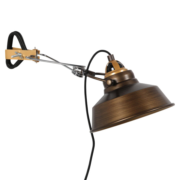 Klem-wandlamp nove 1320br bronskleurige kap 18cm