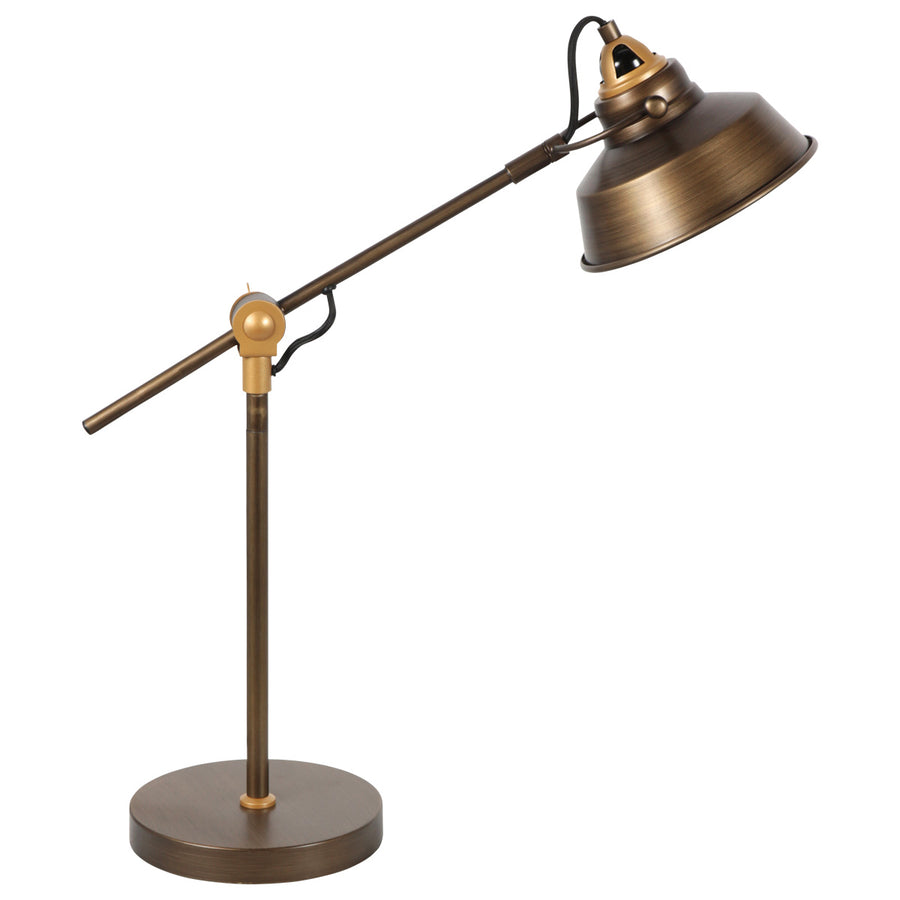 Bronzen stoere tafellamp nove 1321br met e27 fitting