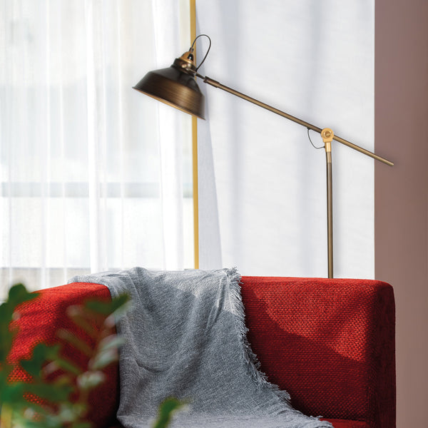 Bronzen vloerlamp nove 1322br met goudkleurige details e27