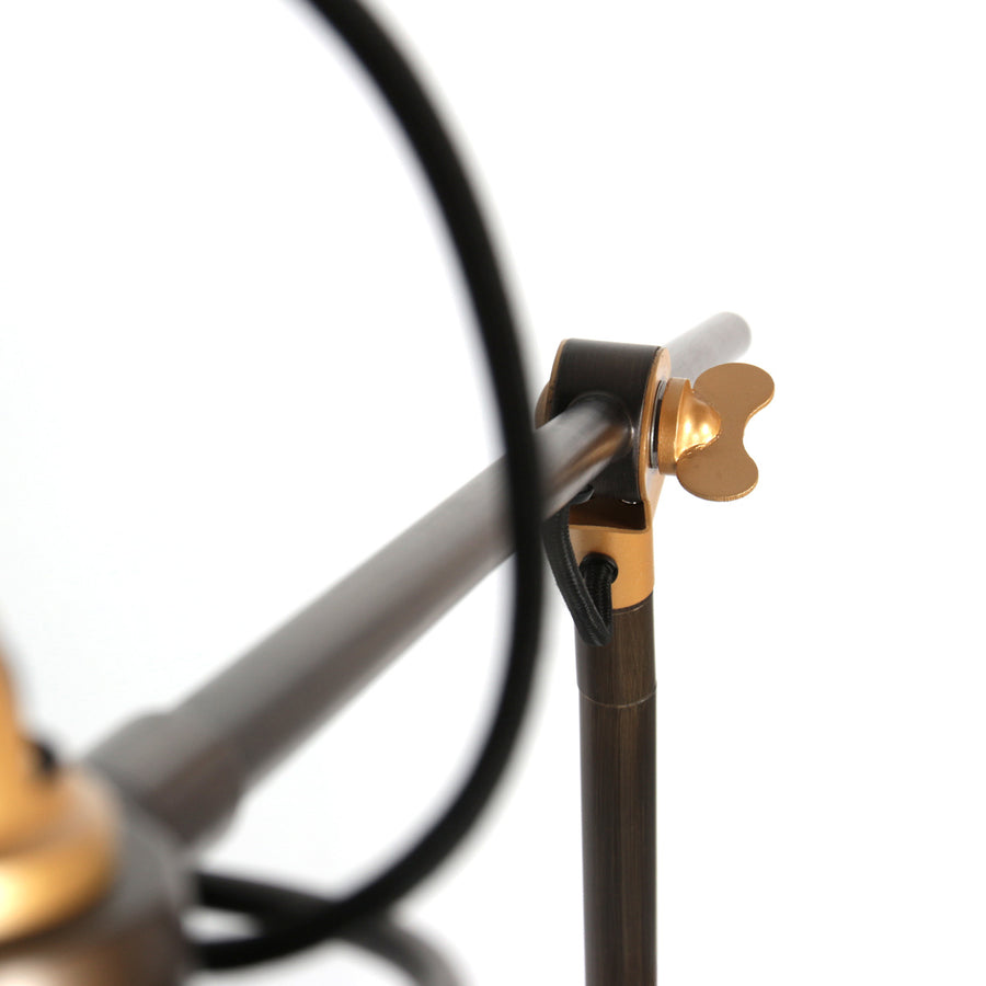 Bronzen vloerlamp nove 1322br met goudkleurige details e27