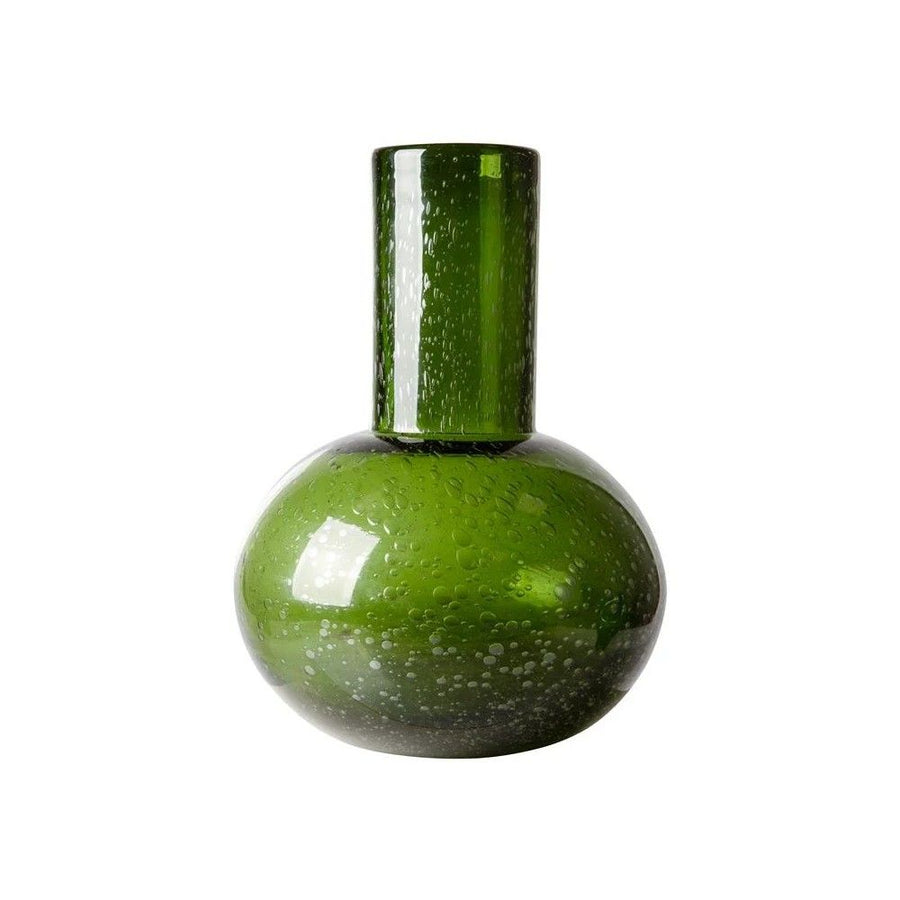 green glass blown vase M