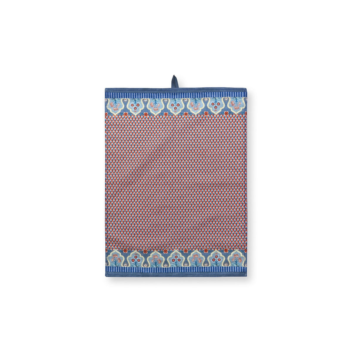 Tea Towel Flower Festival Blue-Red 50x70cm