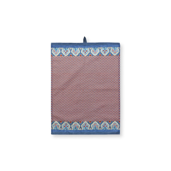 Tea Towel Flower Festival Blue-Red 50x70cm