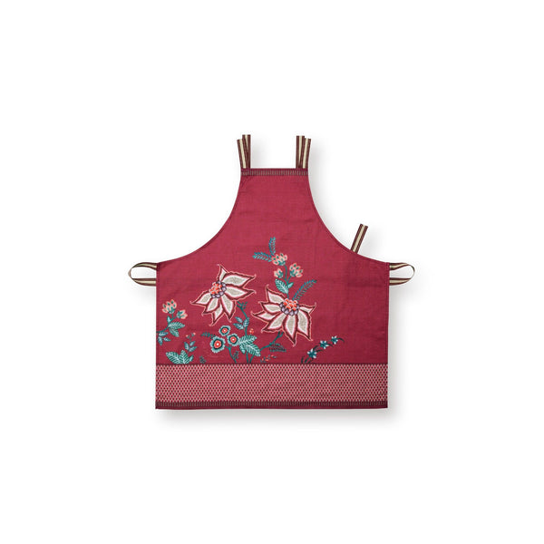 Apron flower festival dark pink 85x88cm