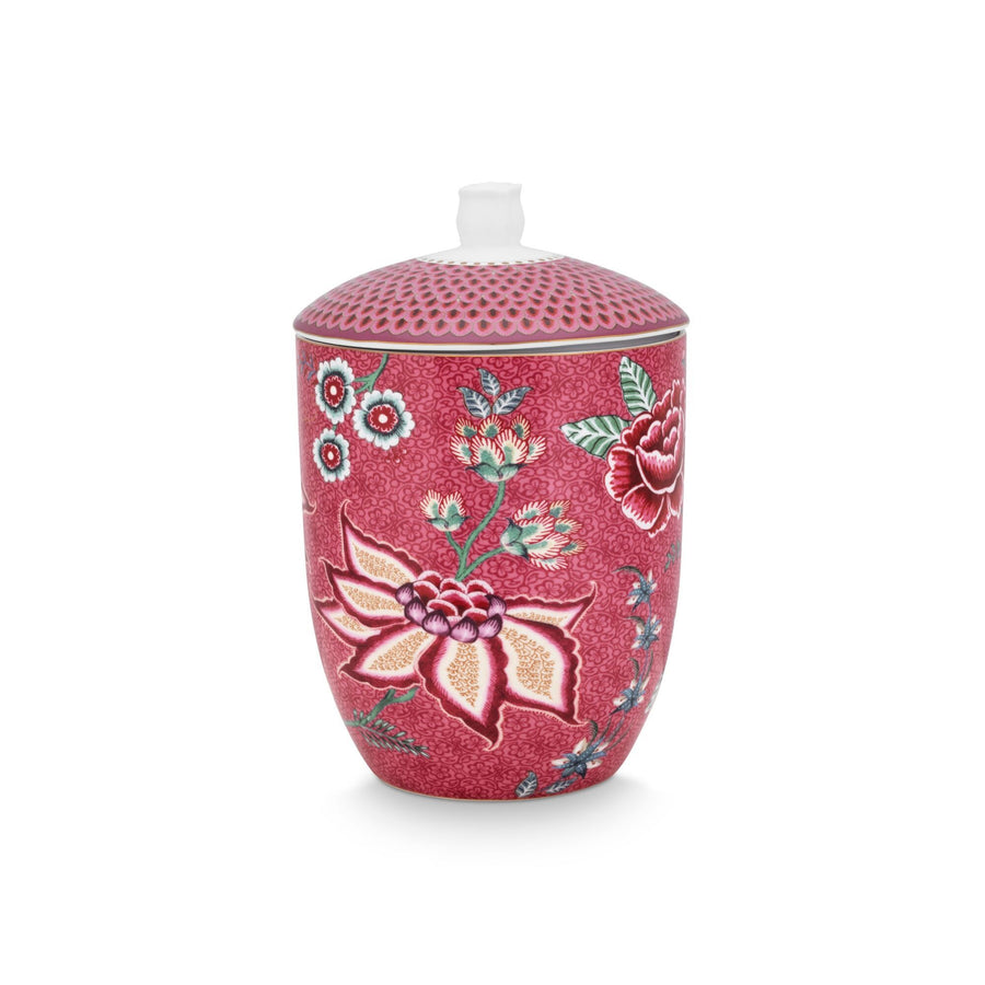 Storage jar flower festival dark pink 1.5ltr