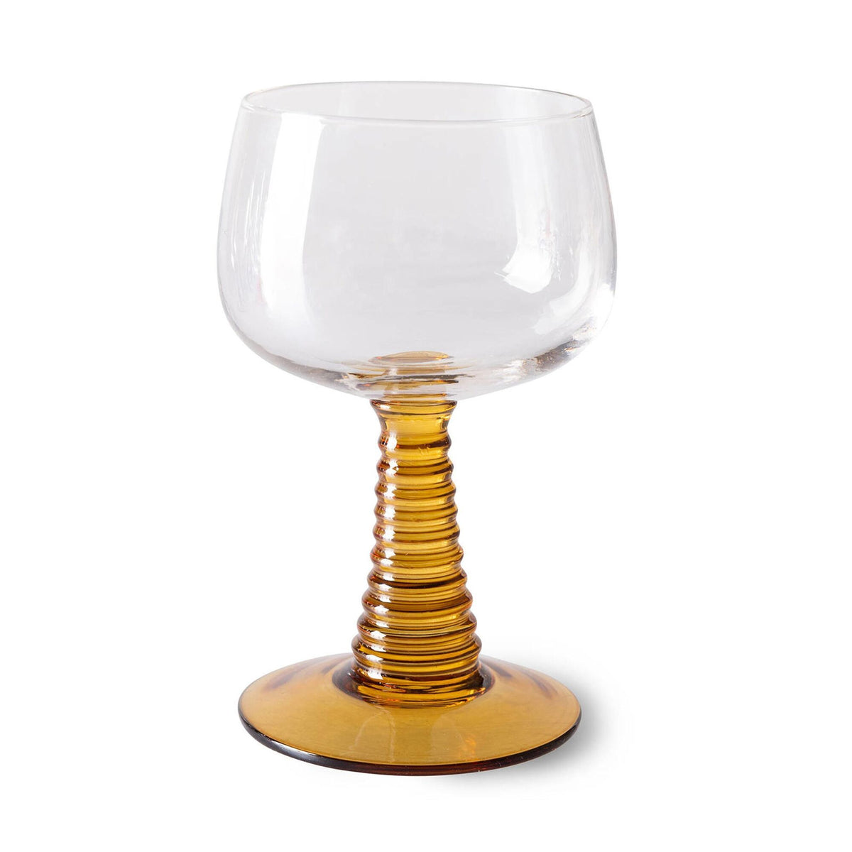 Swirl wine glass high, ochre